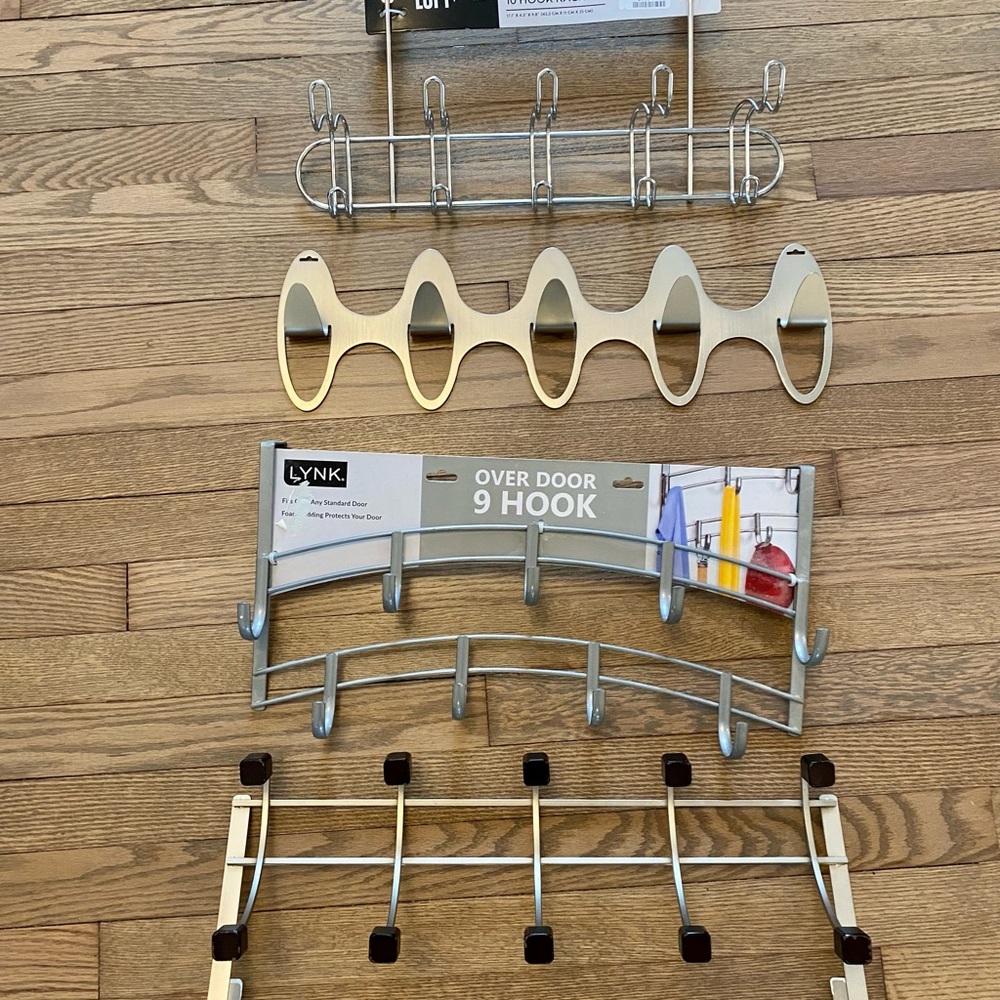 Over the door HOOKS. Set of four.